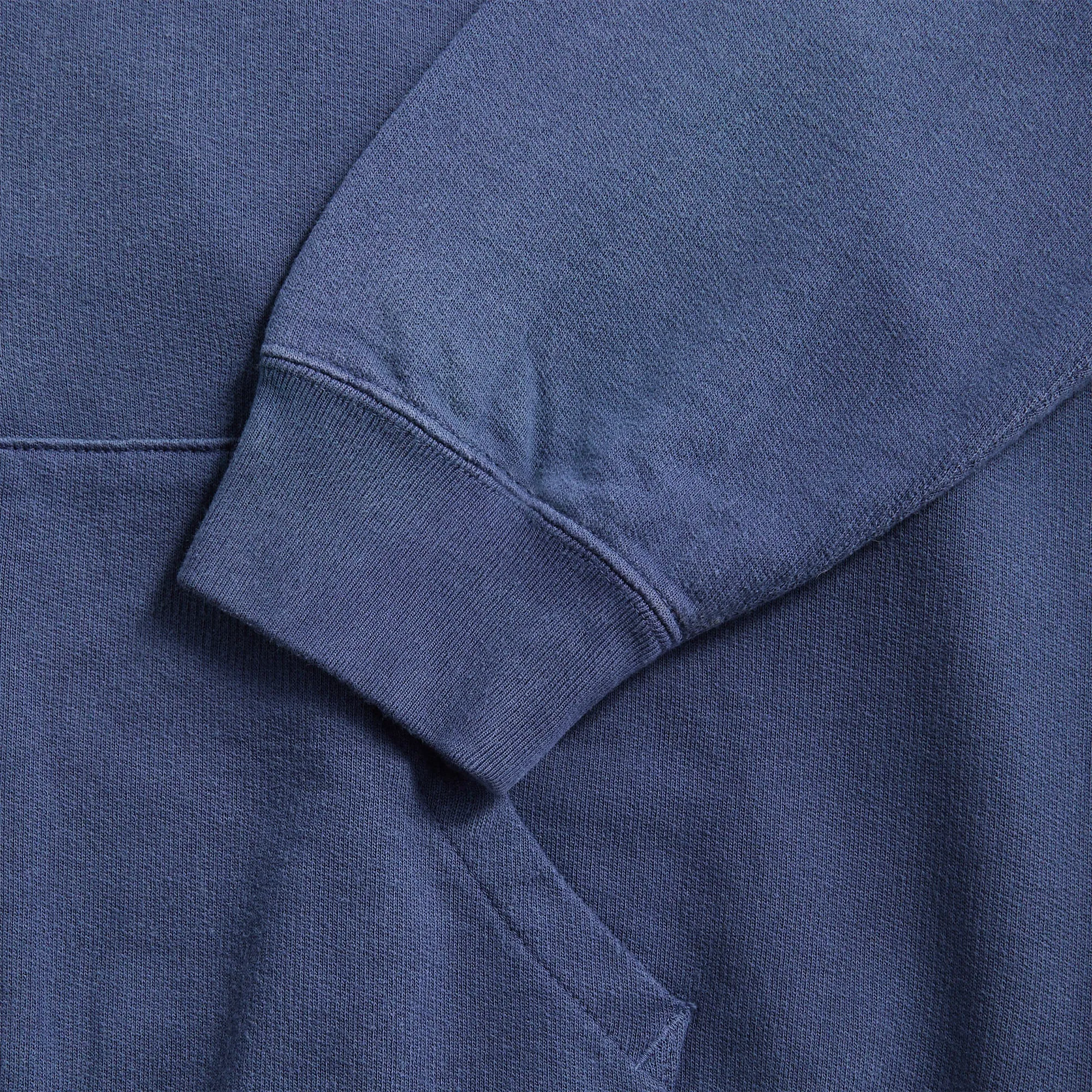 Auralee Product Dyed Pima Light Sweat Zip Parka - Light Navy sold by Kith product image thumbnail 3