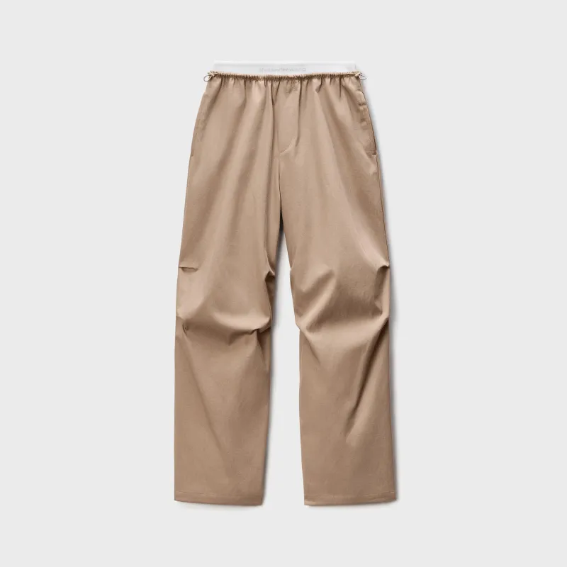 Alexander Wang Mid-Rise Logo Elastic Pant - Taupe sold by Kith