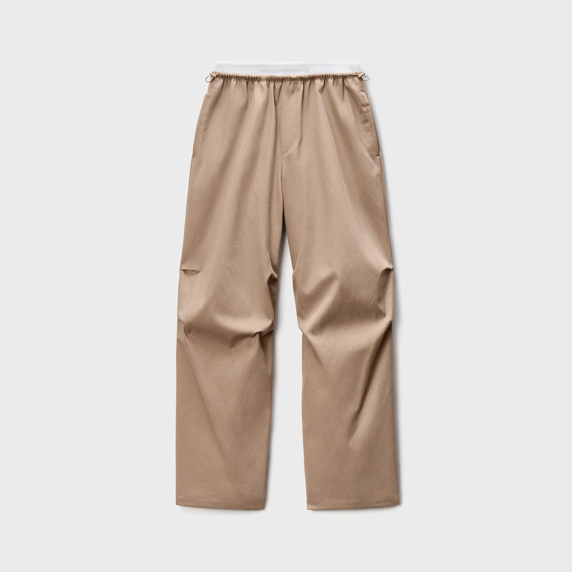 Alexander Wang Mid-Rise Logo Elastic Pant - Taupe sold by Kith