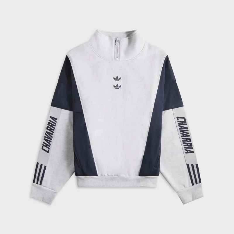 adidas x Willy Chavarria Watsonville Mockneck - Light Grey Heather / Legend Ink sold by Kith