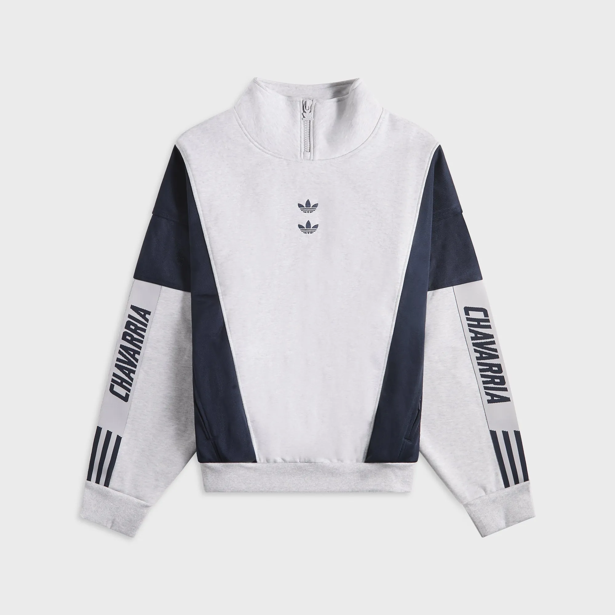 adidas x Willy Chavarria Watsonville Mockneck - Light Grey Heather / Legend Ink sold by Kith