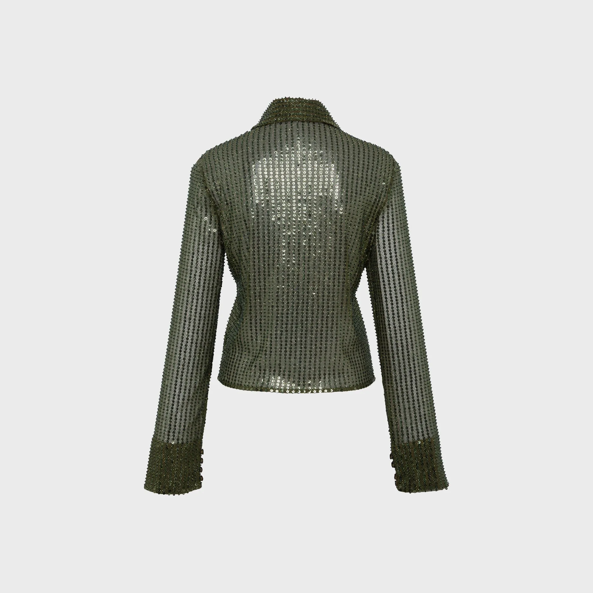Siedres Sezanne Semi Sheer Sequin Button Down Shirt - Green sold by Kith product image thumbnail 2