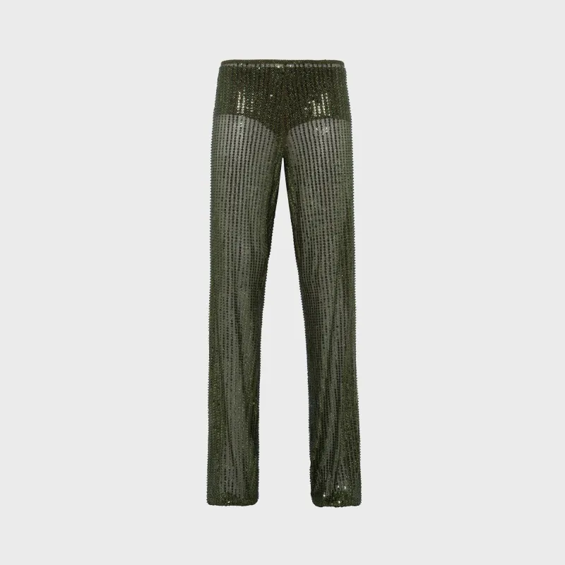 Siedres Alexium Sequin Sheer Pant - Green sold by Kith