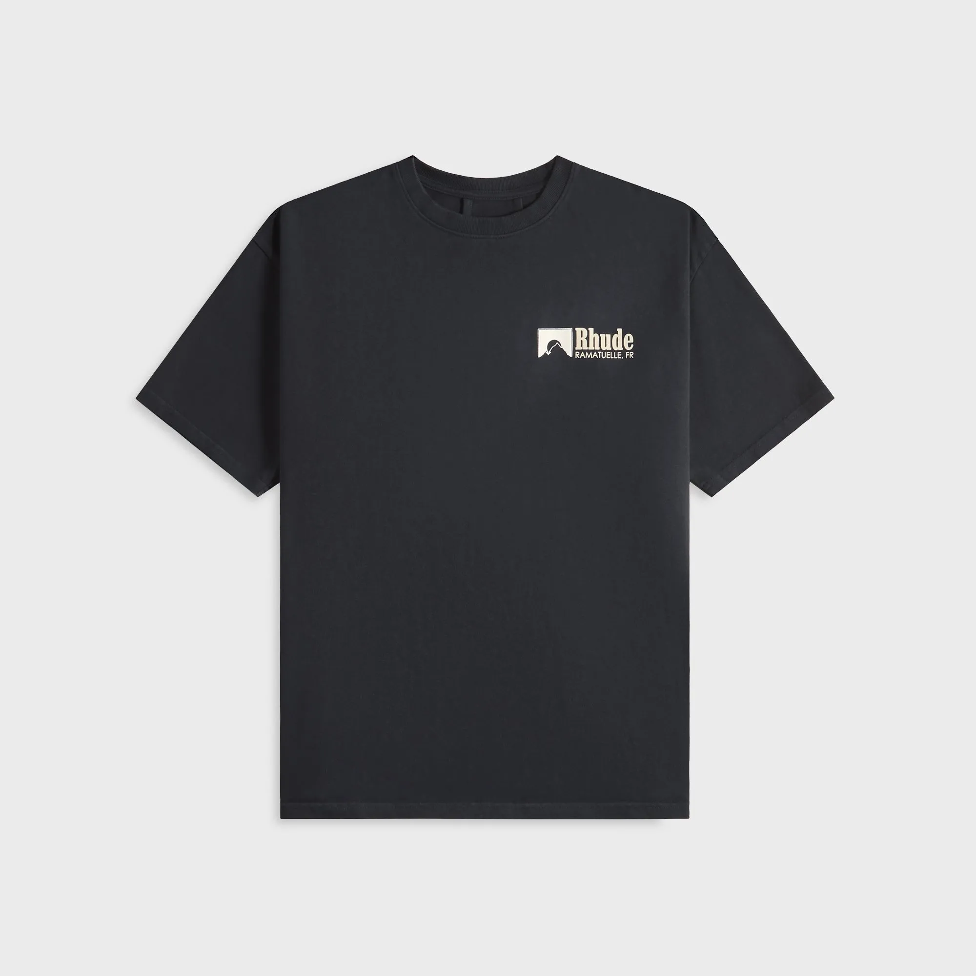 Rhude Ramatuelle INTL Racing Tee - Vintage Black / White / Yellow sold by Kith