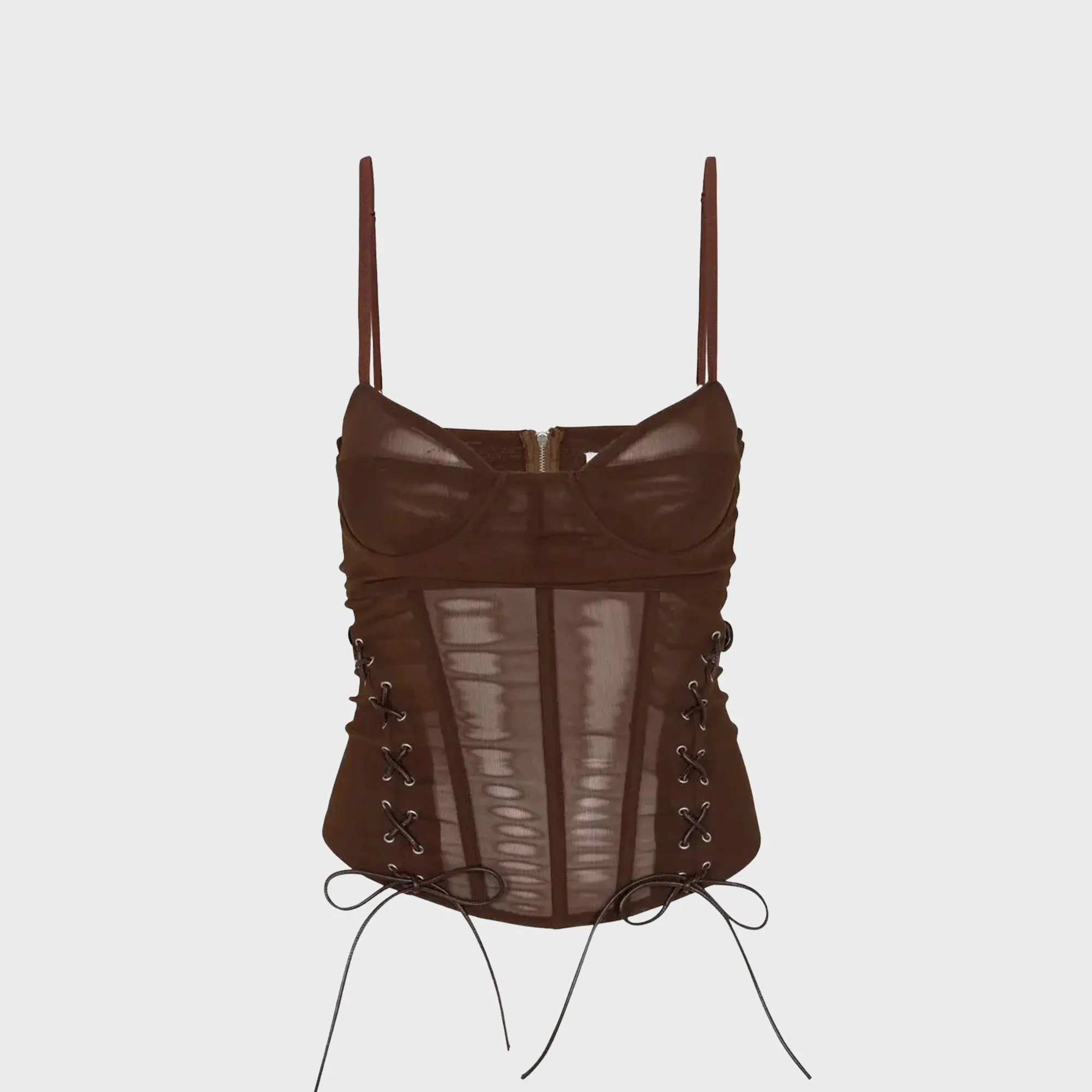 Miaou Christina Corset - Chocolate sold by Kith