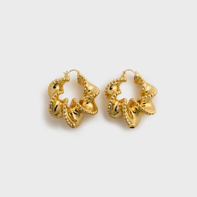 HONEY HALO Zali Twist Hoop Earrings - Gold sold by Kith