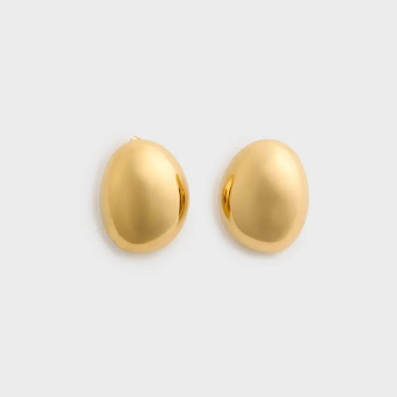 HONEY HALO Ona Oval Dome Stud Earrings - Gold sold by Kith