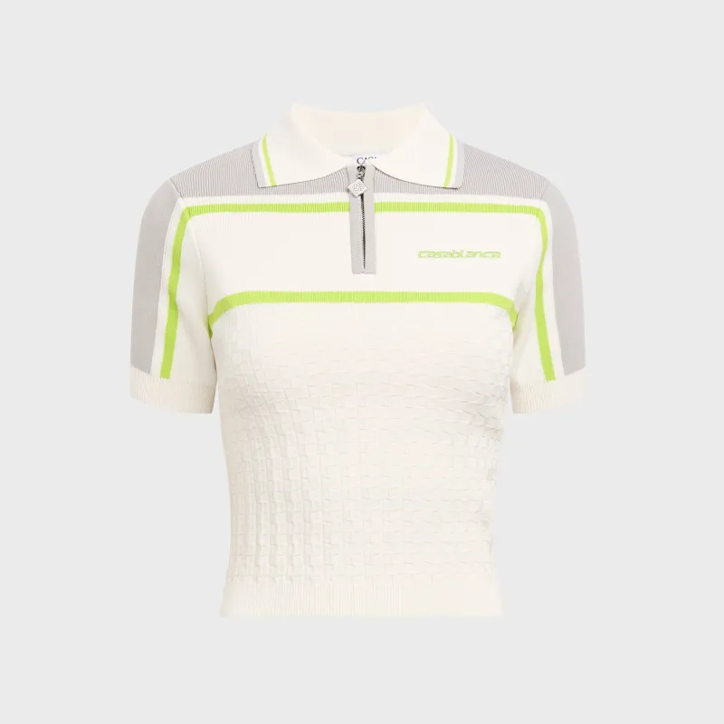 Casablanca Tennis Polo Shirt - White sold by Kith
