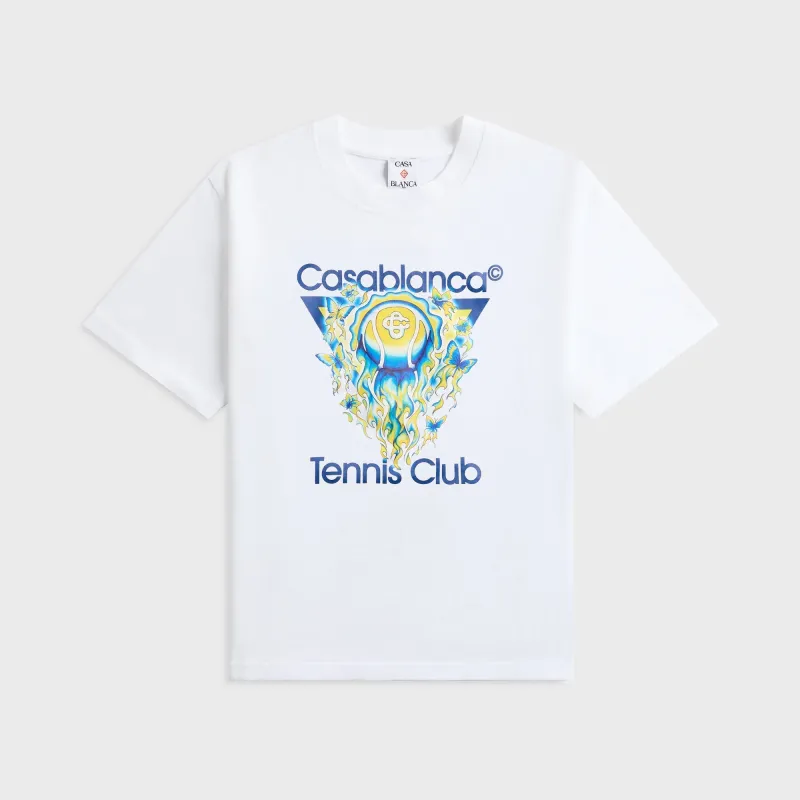 Casablanca Tennis Club Icon Tee - White sold by Kith