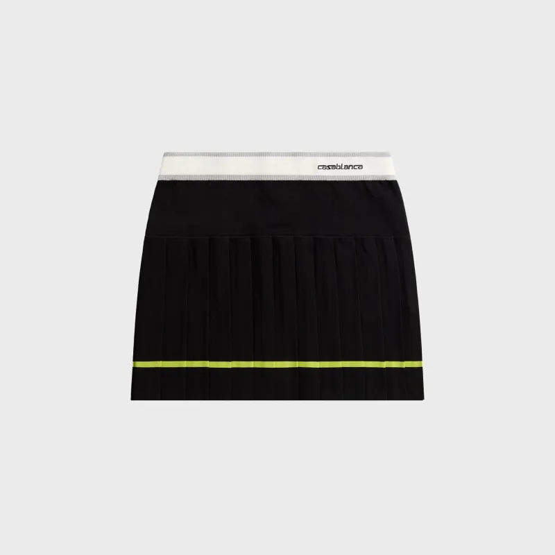Casablanca Striped Pleated Skirt - Black made by Kith