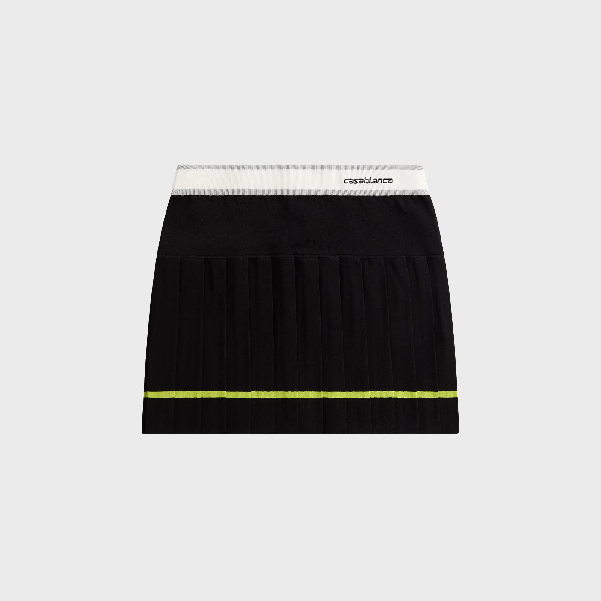 Casablanca Striped Pleated Skirt - Black sold by Kith