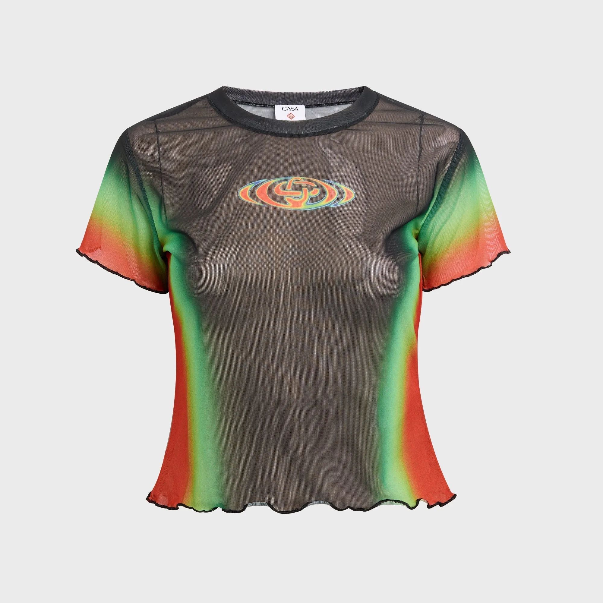 Casablanca Scallop Short Sleeve Printed Mesh Tee - Multi sold by Kith