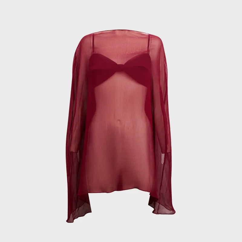 Buci Ibis Poncho Set - Burgundy made by Buci