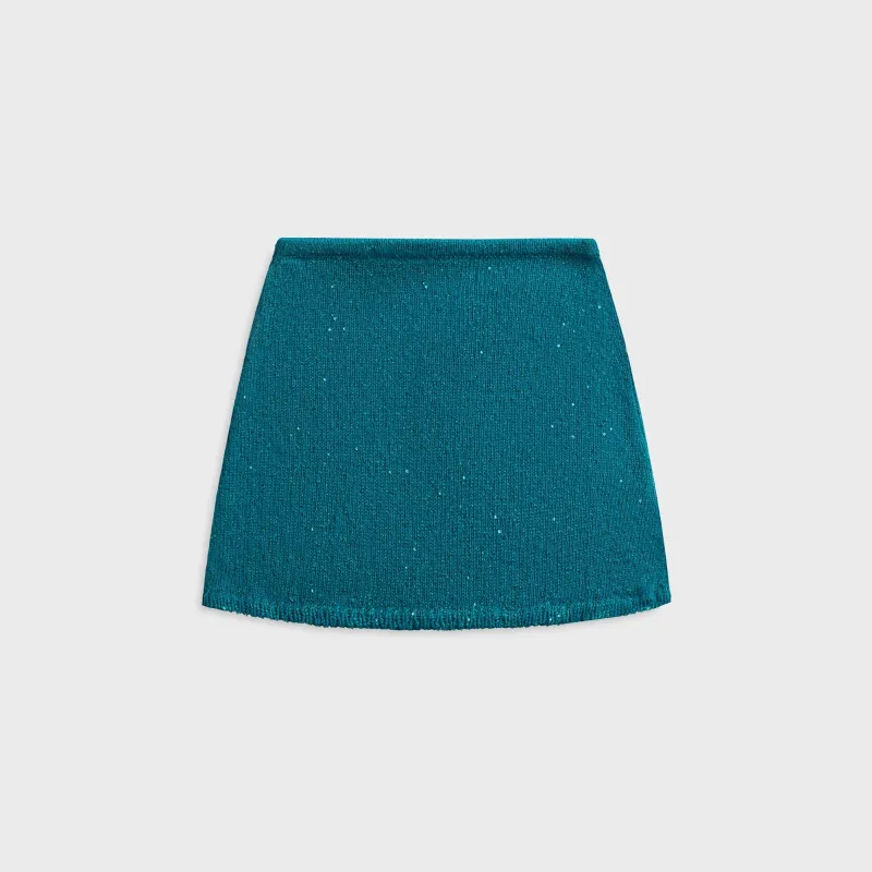 Asta Resort Ana Mini Skirt - Palm Green Sequin made by Asta Resort