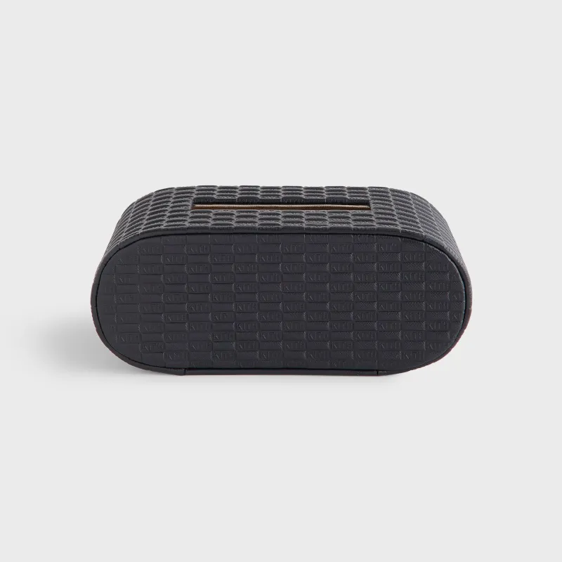Kith Monogram Saffiano Leather Tissue Box - Black sold by Kith