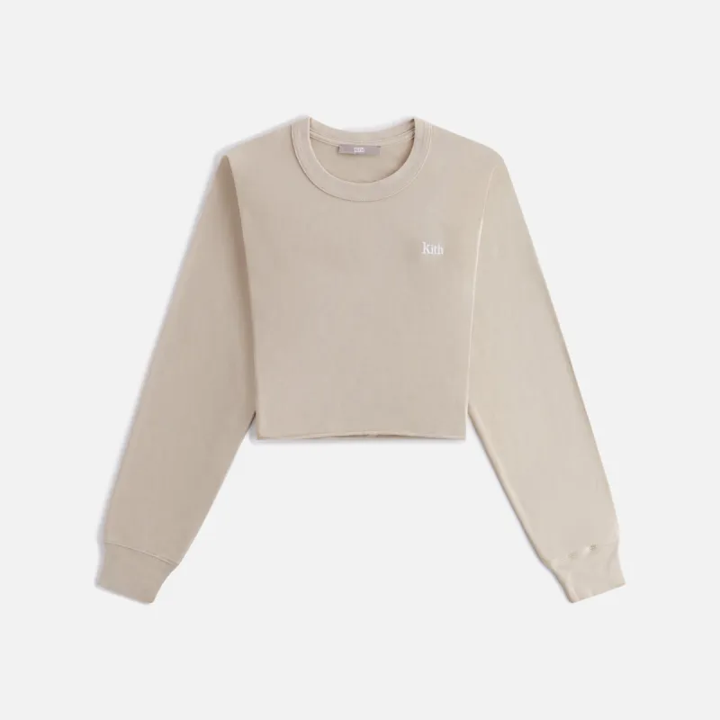 Kith Women Lucy Cropped Long Sleeve II Tee - Bare sold by Kith