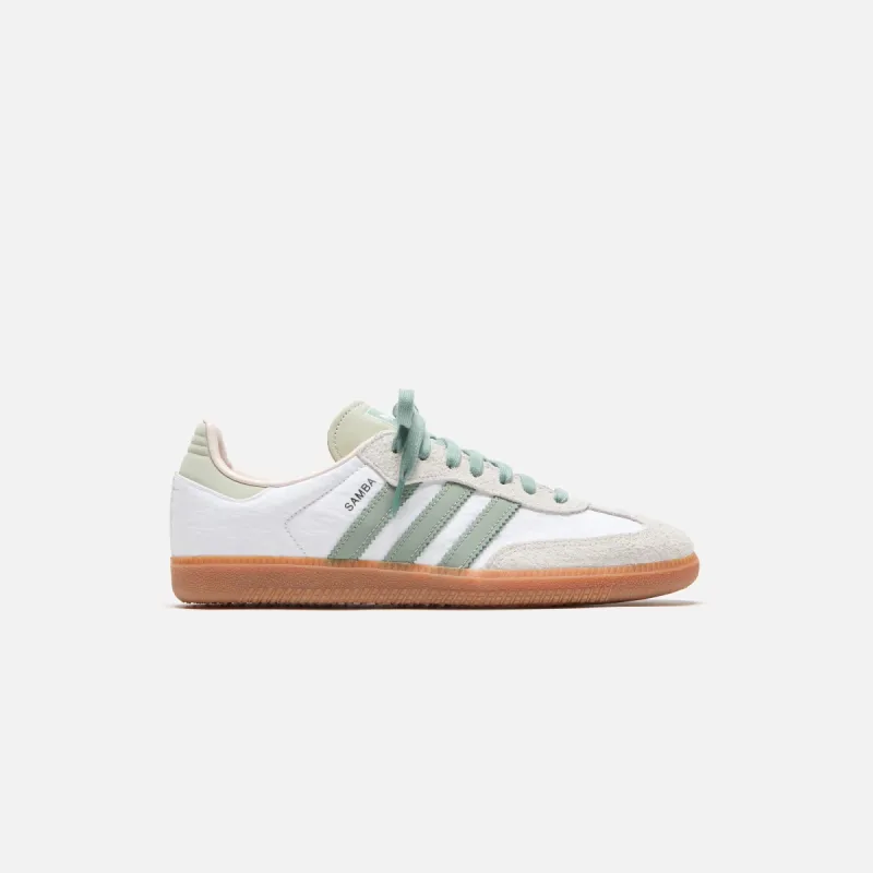 adidas WMNS Samba OG - Footwear White / Silver Green / Putty Mauve sold by Kith