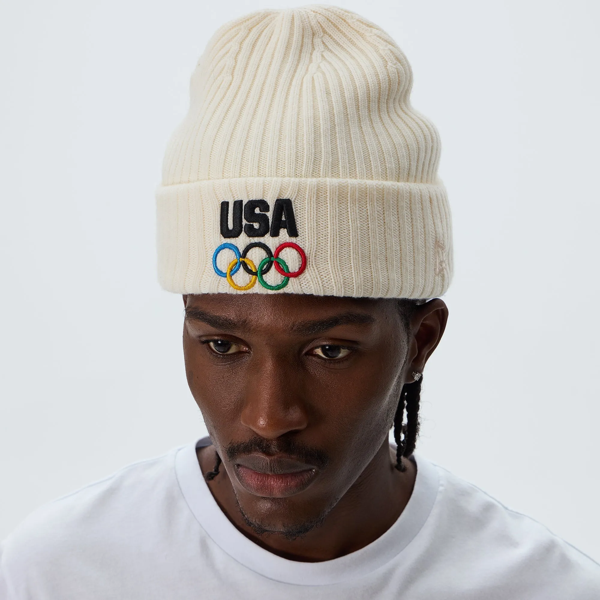 Kith & New Era for Team USA Knit Mia Beanie - Sandrift sold by Kith product image thumbnail 2