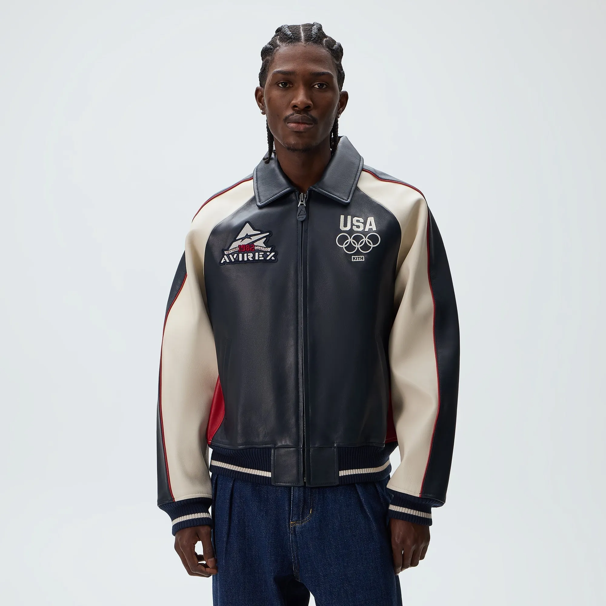 Kith & AVIREX for Team USA Leather Bomber Jacket - Navy sold by Kith product image thumbnail 2