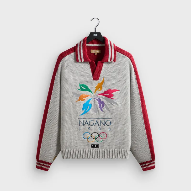 Kith for Olympics Heritage Marks Nelson Rugby Sweater - Light Heather Grey sold by Kith