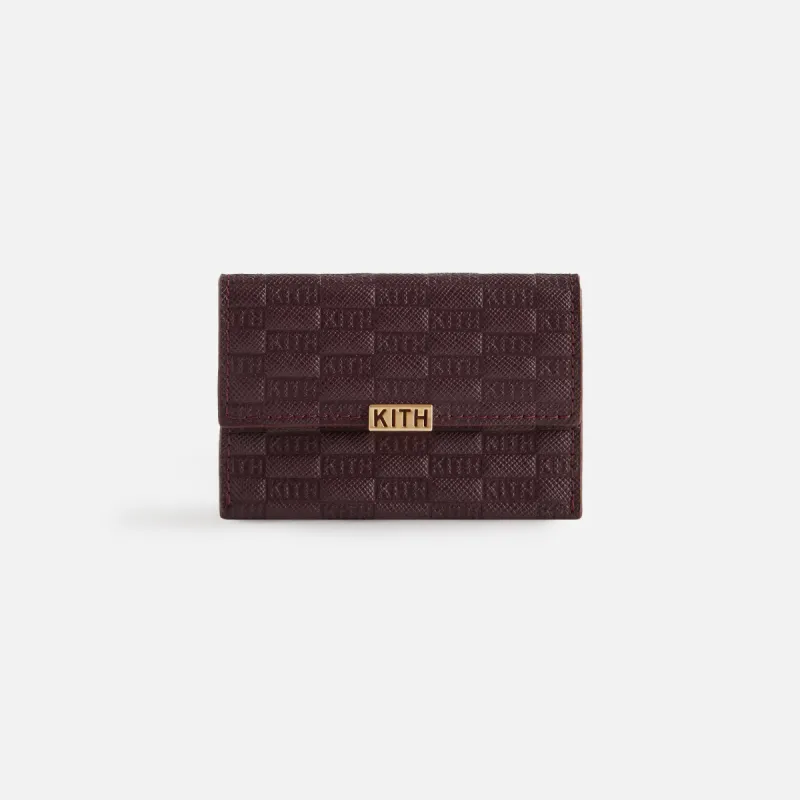 Kith Women Monogram Double Card Holder - Magma sold by Kith