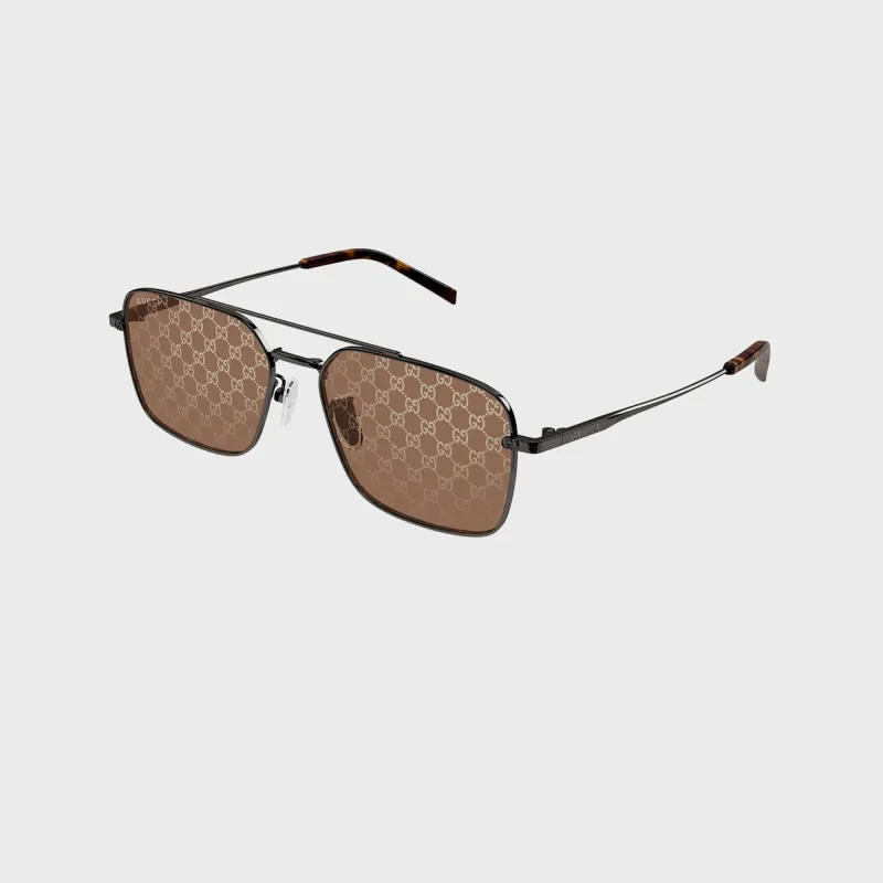 Gucci GG Square Sunglasses - Grey / Brown made by Gucci