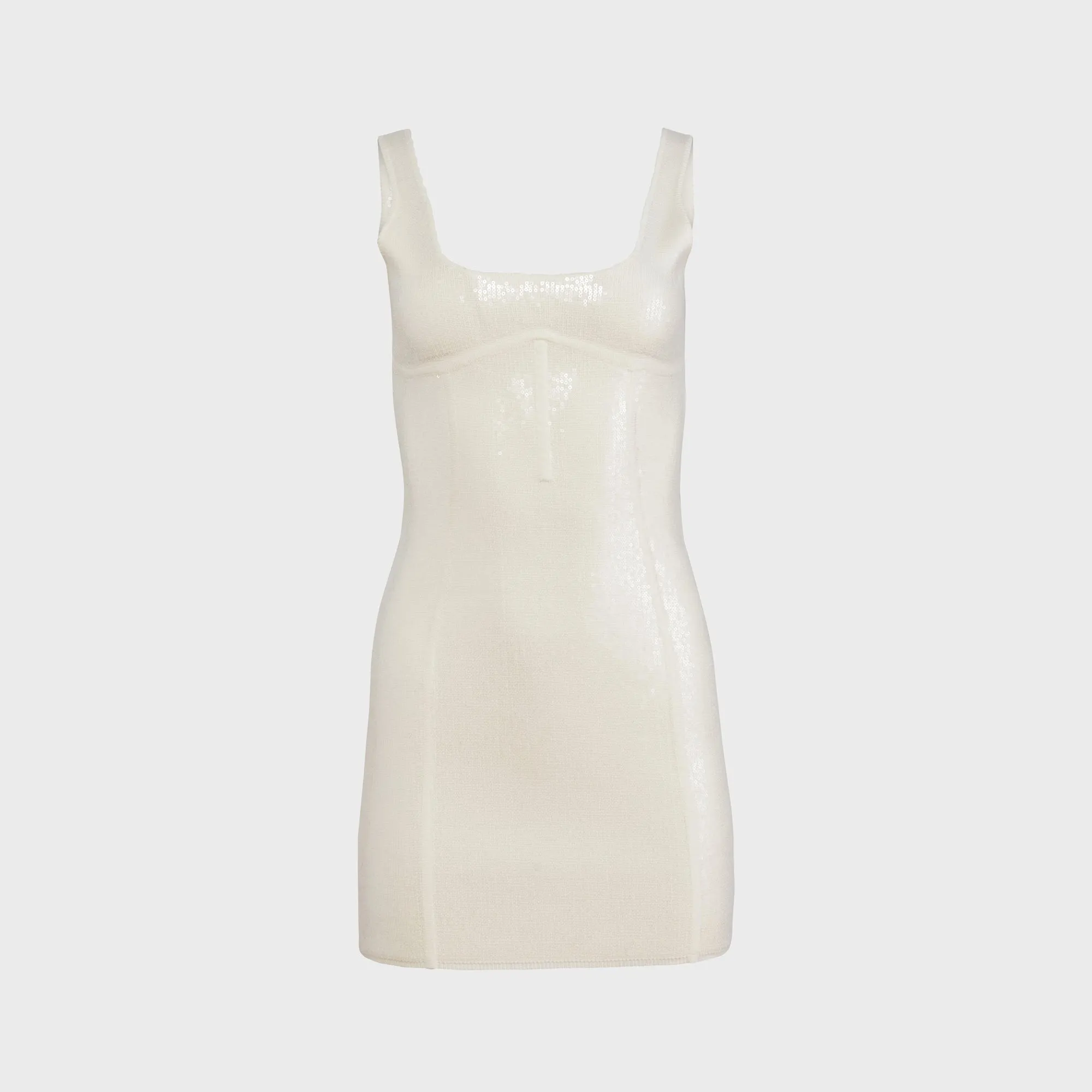 Fleur du Mal Knit Bodycon Mini Corset Dress - White sold by Kith