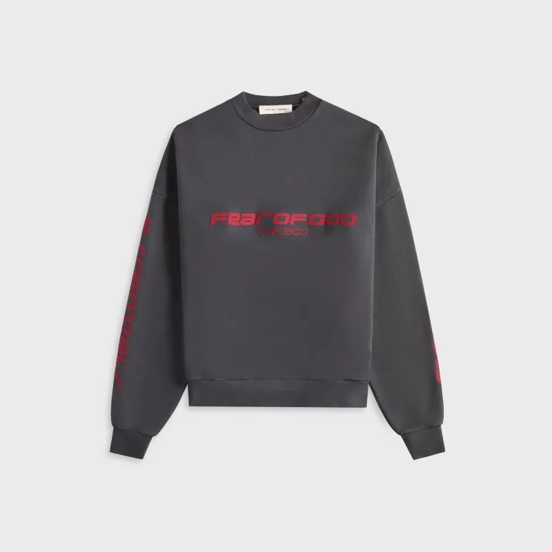 Essentials Cropped Relaxed Chicago Sweatshirt - Iron Grey made by Kith