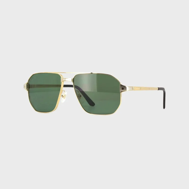 Cartier Aviator Sunglasses - Gold / Green made by Cartier