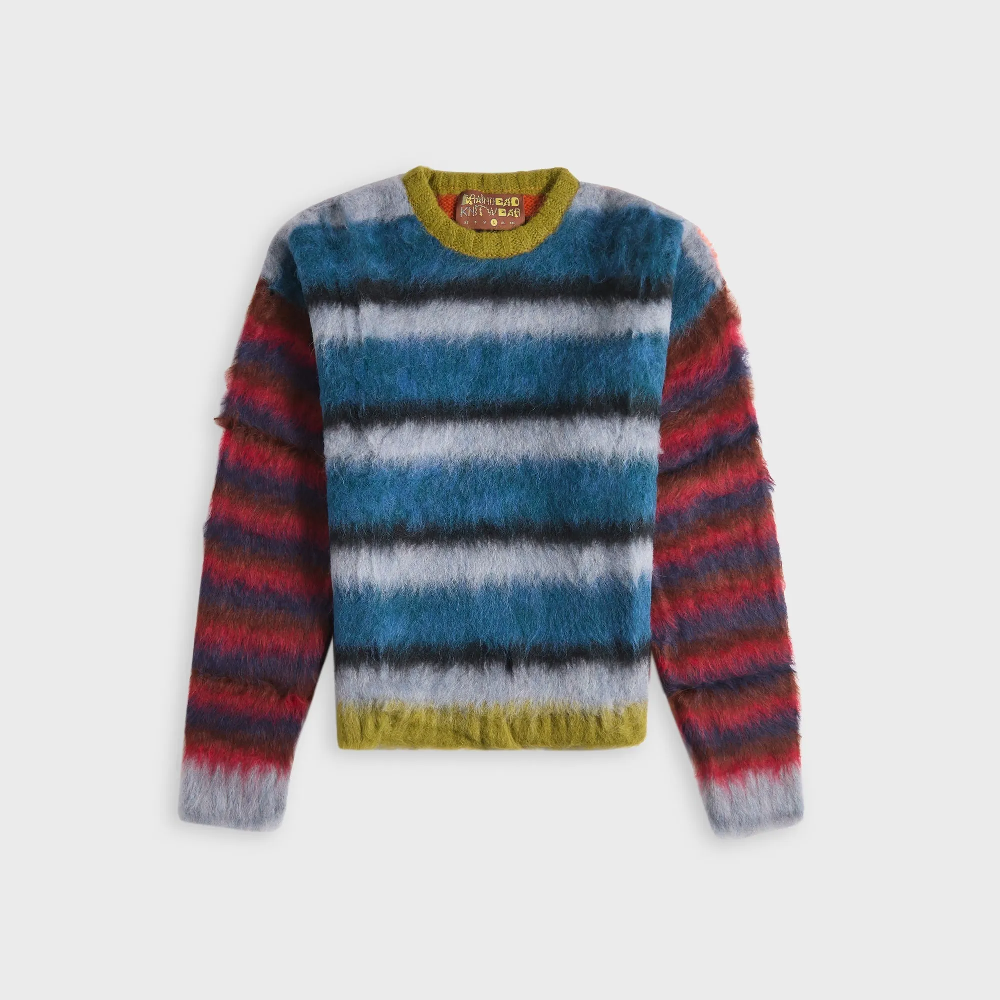 Brain Dead Blurry Lines Alpaca Crewneck Sweater - Multi sold by Kith