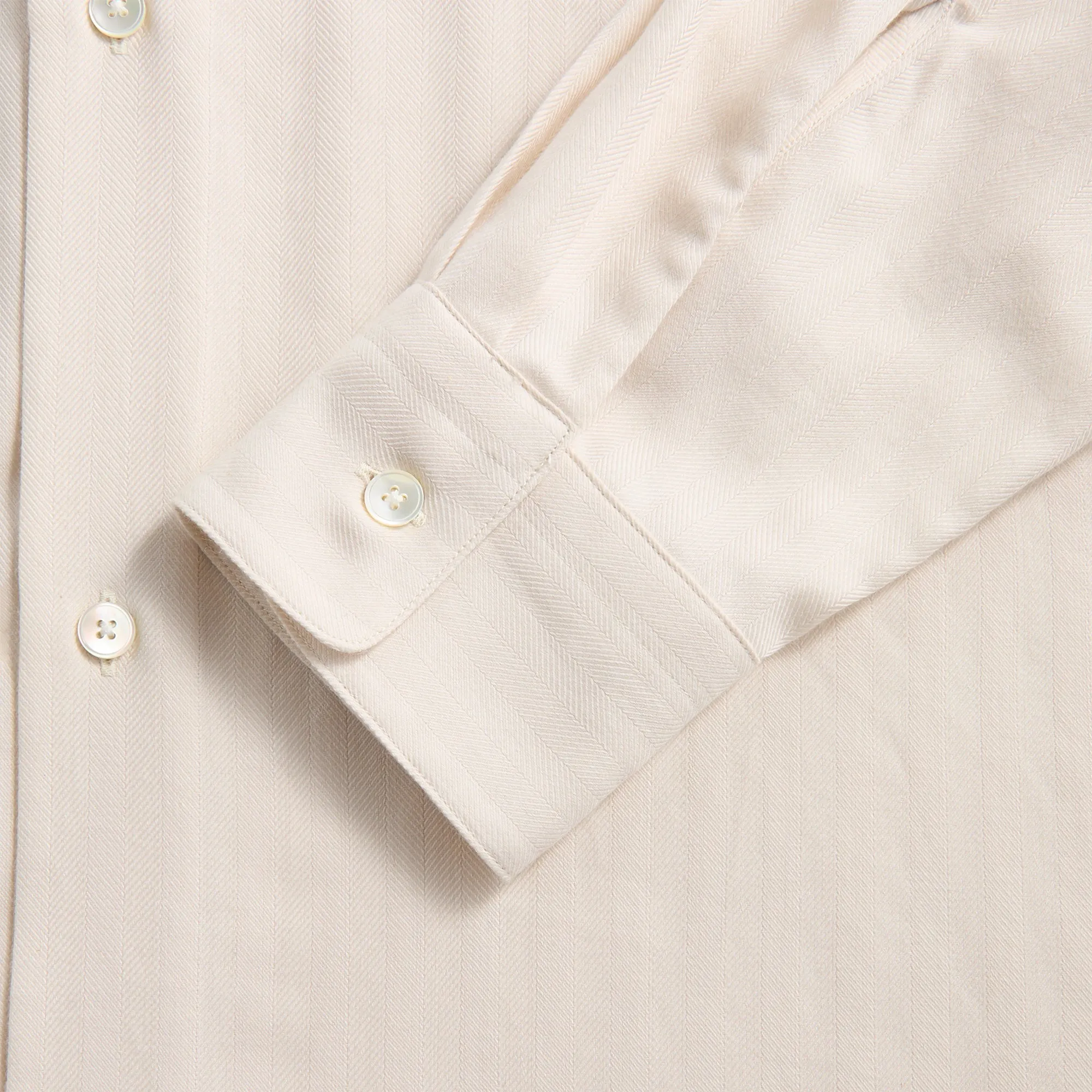 Auralee Cotton Cashmere Herringbone Shirt - Ivory White sold by Kith product image thumbnail 3