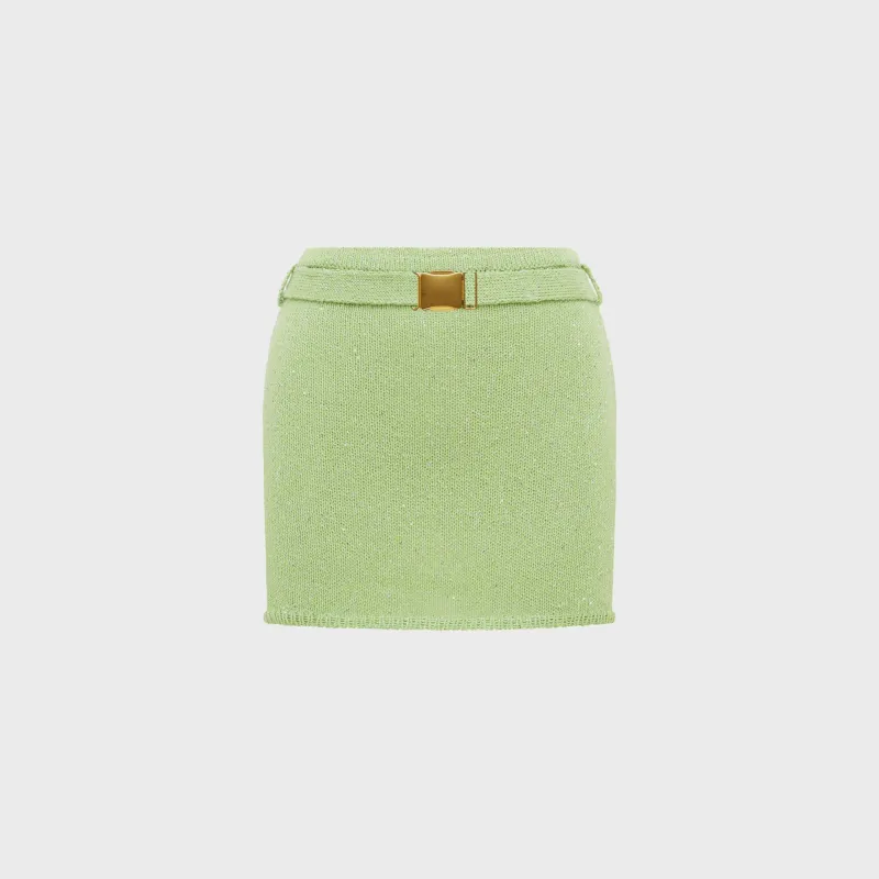 Asta Resort Ana Belted Mini Skirt - Lime Green sold by Kith