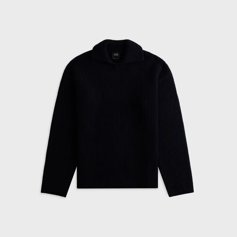 A.P.C. Pull À Côtes Larges Polo Shirt - Iak Dark Navy made by A.P.C.