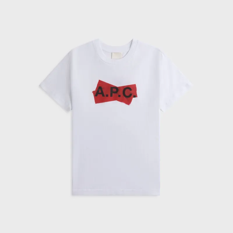A.P.C. Manches Courtes Scotch Rouge Tee - Aab White sold by Kith