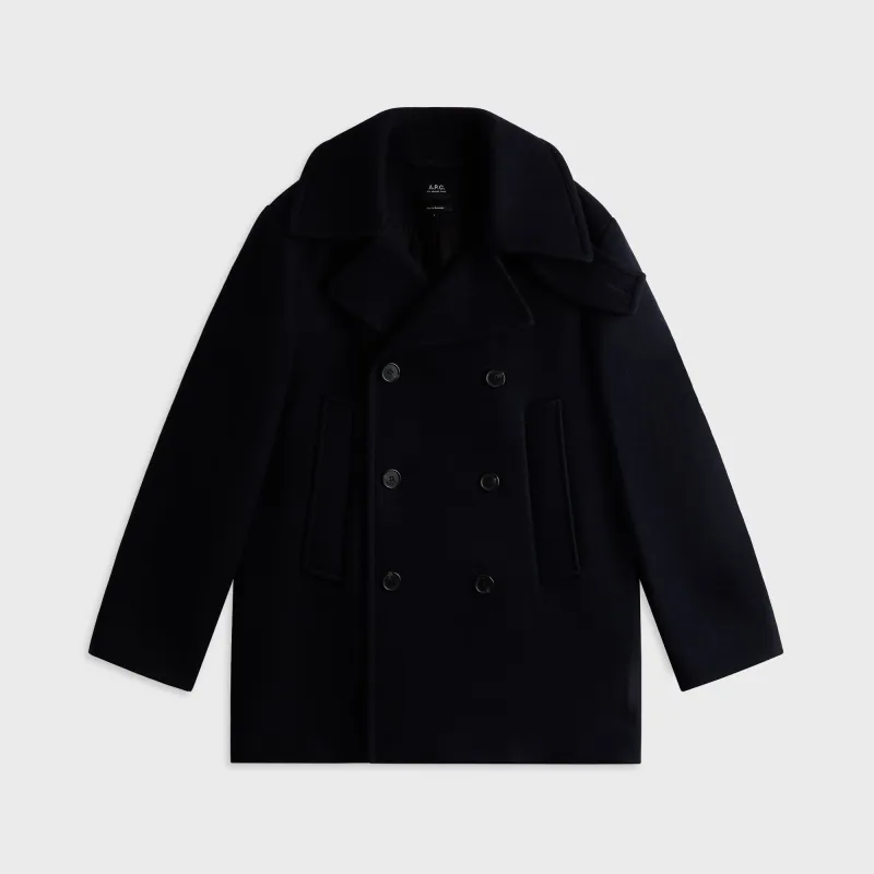 A.P.C. Caban Andy Homme Peacoat - Iak Dark Navy sold by Kith