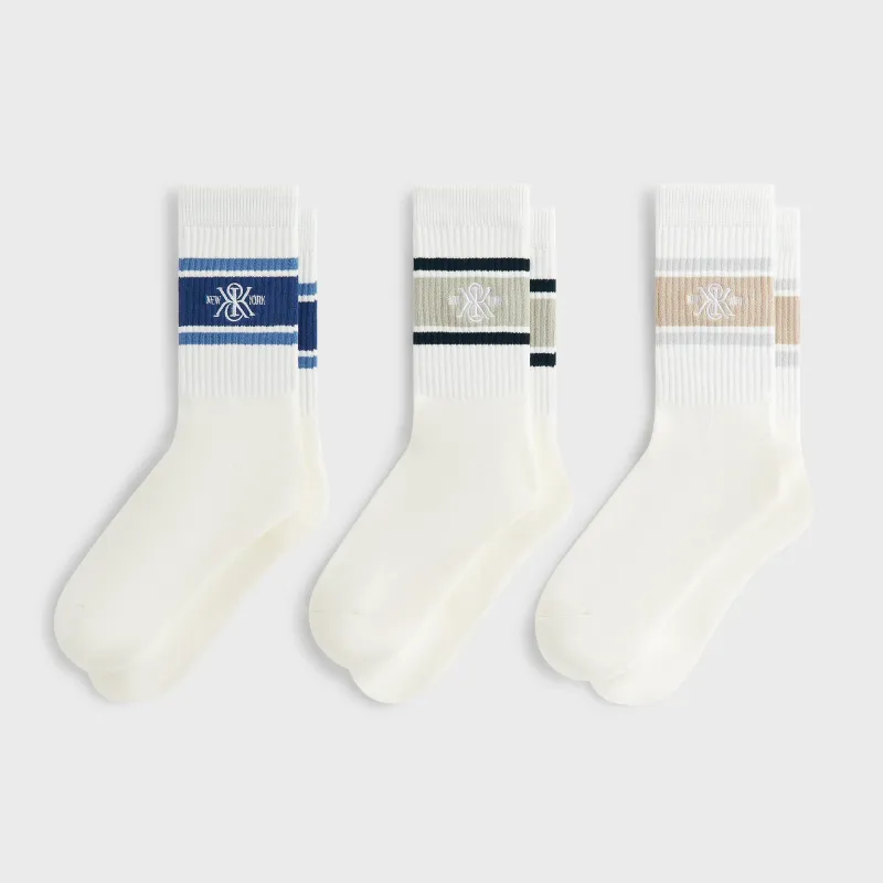 Kith 3-Pack New York Crest Cotton Crew Socks - Multi sold by Kith