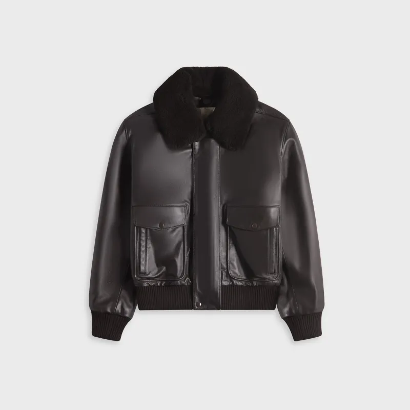 Lemaire Leather Blouson - Charred Oak sold by Kith