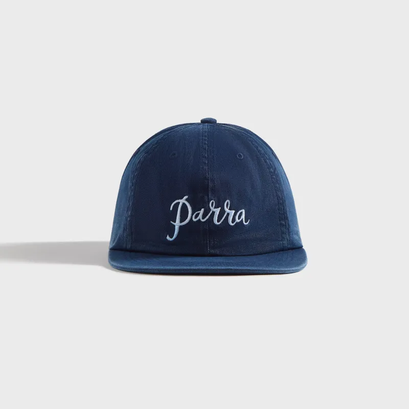 by Parra Scripted 6 Panel Cap - Navy Blue made by by Parra