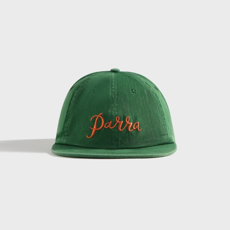 by Parra Scripted 6 Panel Cap - Green sold by Kith