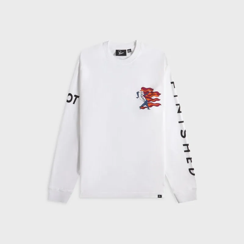 by Parra Not Finished Long Sleeve Tee - White sold by Kith
