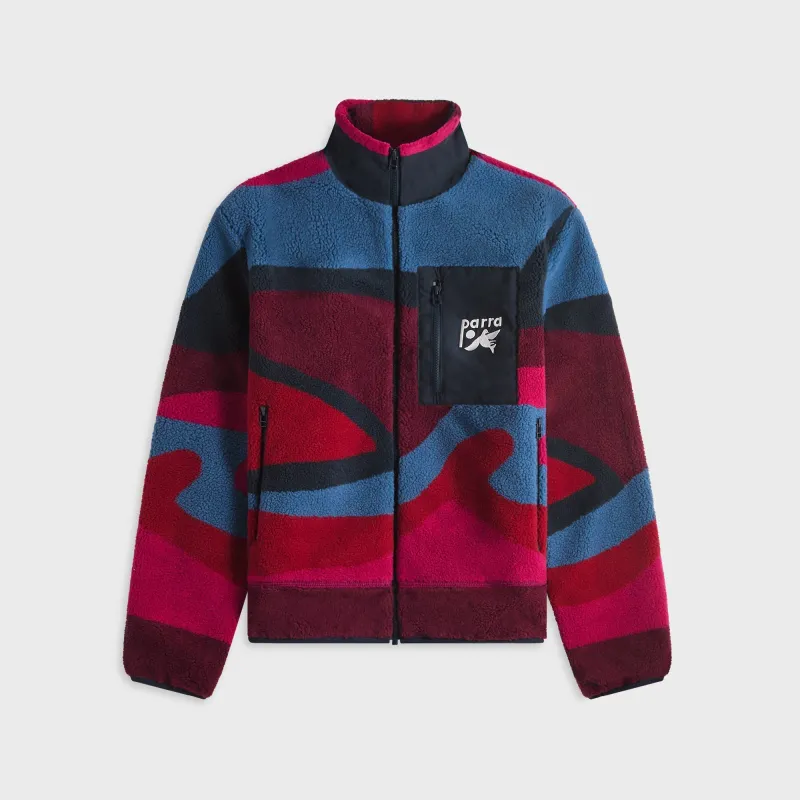 by Parra Full FTP Booster Polar Fleece Jacket - Red sold by Kith