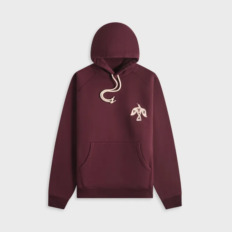 by Parra Crow Logo Hooded Sweatshirt - Dark Burgundy sold by Kith