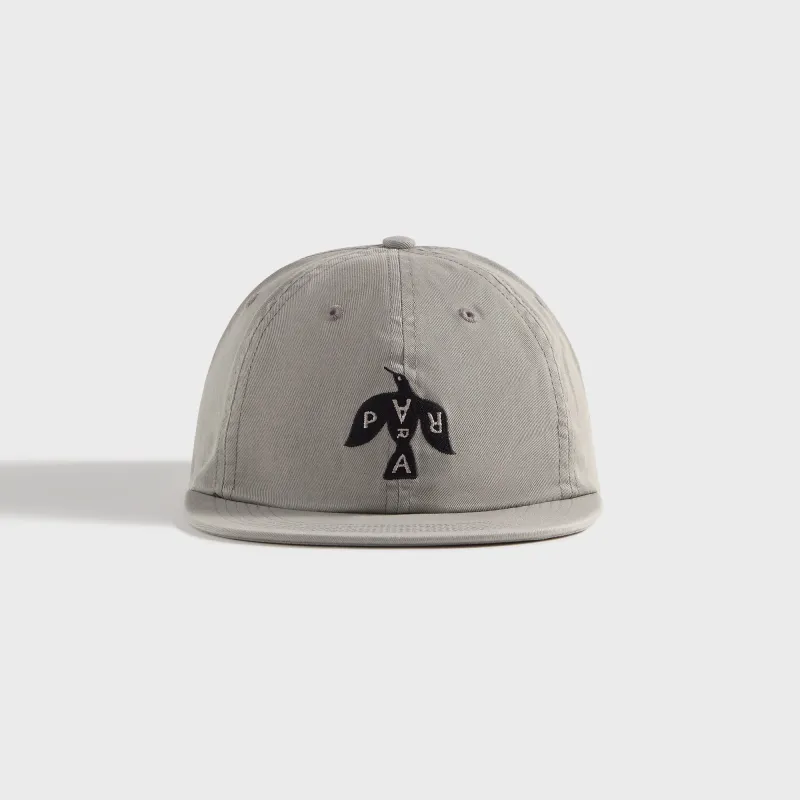 by Parra Crow Logo 6 Panel Cap - Grey sold by Kith