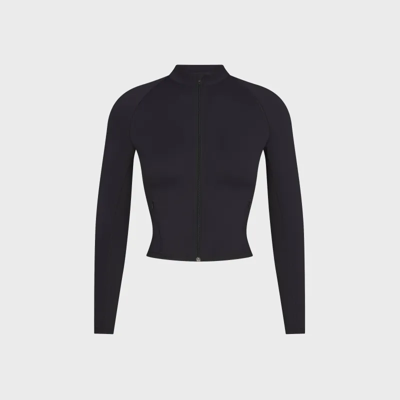 NikeSKIMS Matte Mock Neck Full-Zip Jacket - Obsidian made by Kith