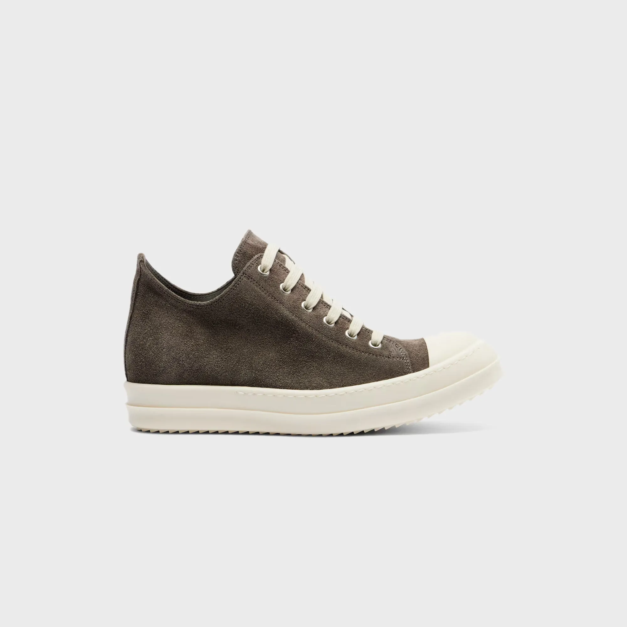 Rick Owens Suede Low Top Sneakers - Dust / Milk sold by Kith