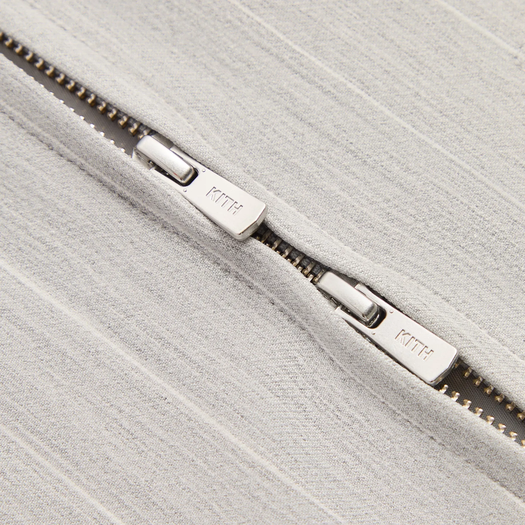 Kith Pinstripe Matteo Zip Up Hoodie - Light Heather Grey sold by Kith product image thumbnail 4