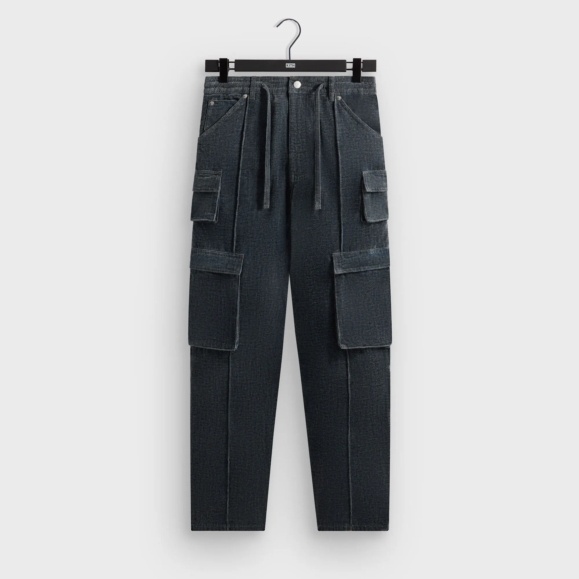 Kith Indigo Velour Zane Cargo Pant - Placid sold by Kith