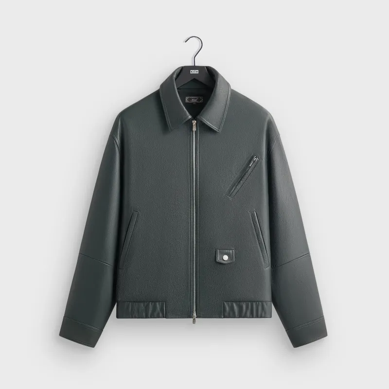 Kith Pebbled Leather Jett Blouson Jacket - Stadium sold by Kith