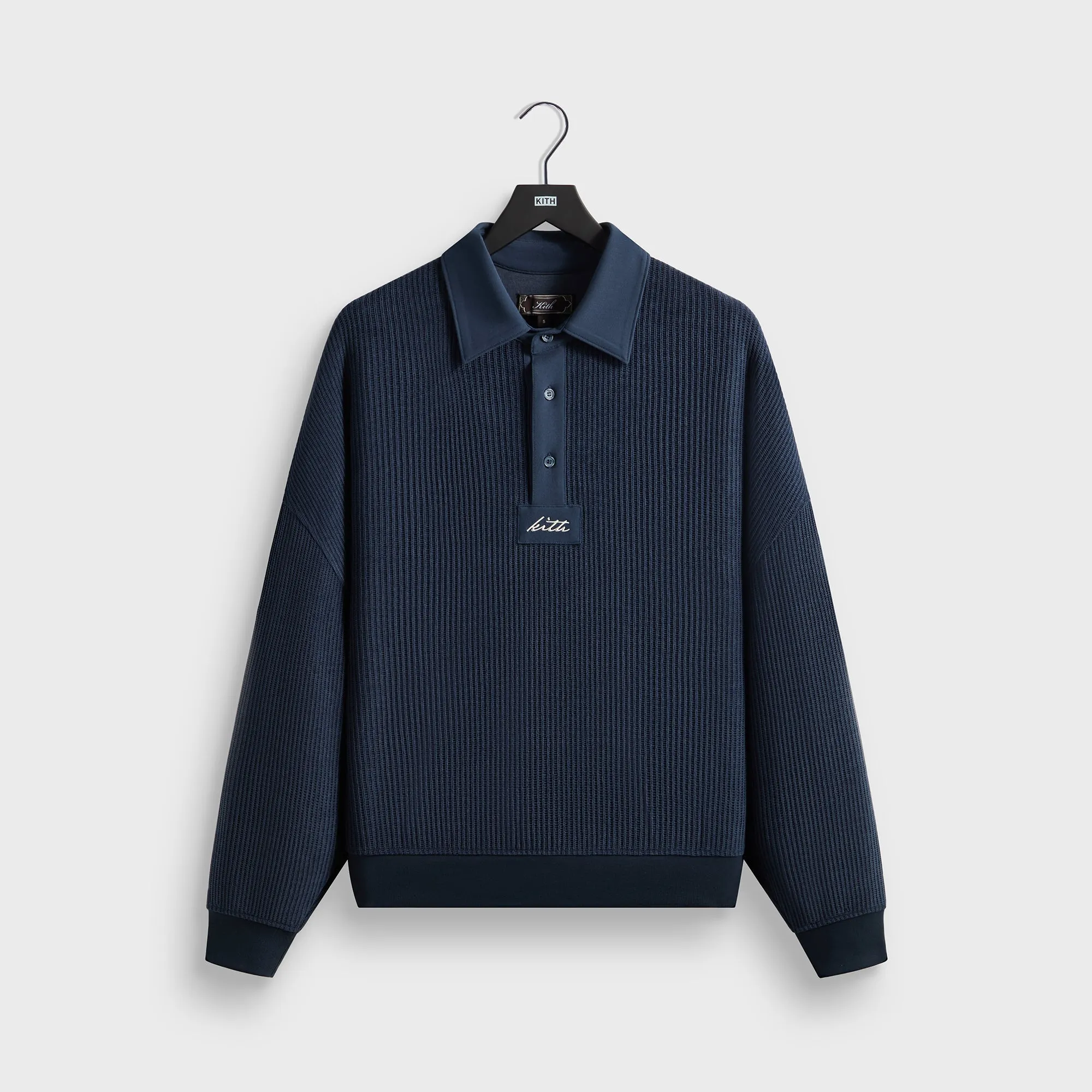 Kith Rib Stitch Ronin Henley Sweater - Mystery sold by Kith