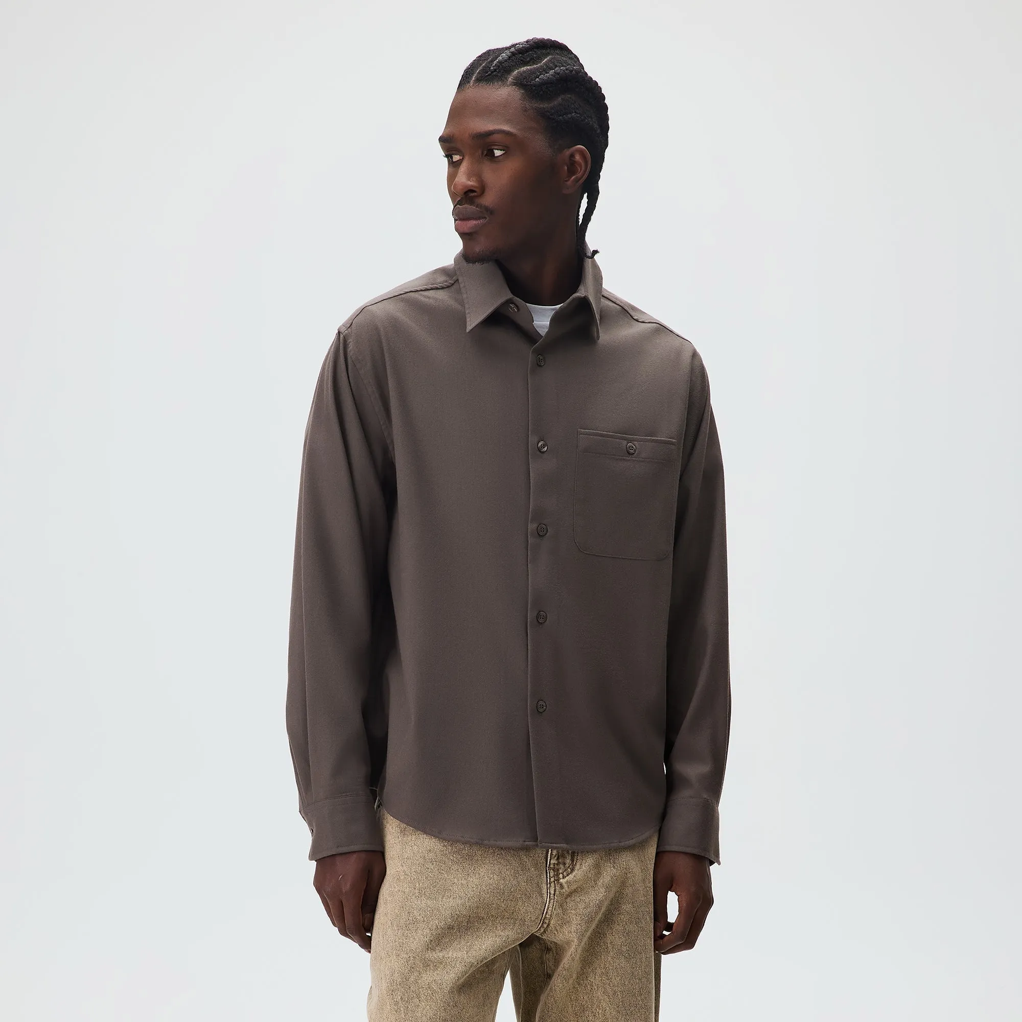 Kith Flannel Tomas Buttondown Shirt - Mineral sold by Kith product image thumbnail 2